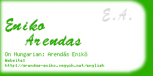 eniko arendas business card